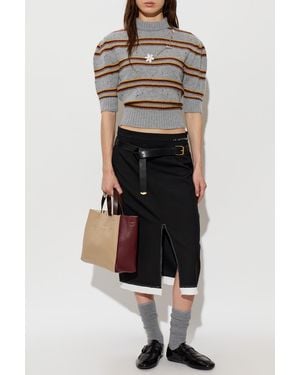 Marni Cashmere Short-Sleeved Top - Gray