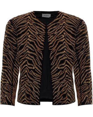 Balmain Velvet Sequin Blazer - Black