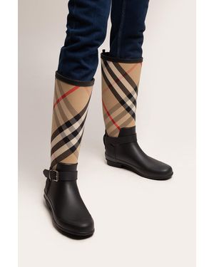 Burberry 'house Check' Rain Boots - Natural