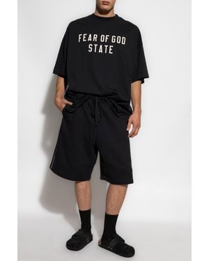 Fear Of God Shorts With Embroidered Logo, - Black