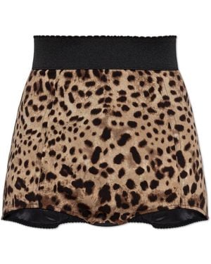 Dolce & Gabbana Animal Print Shorts - Brown