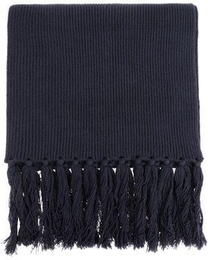 Officine Generale Scarf With Fringes - Blue
