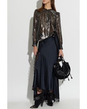 Isabel Marant 'Farali' Lurex Thread Top - Black
