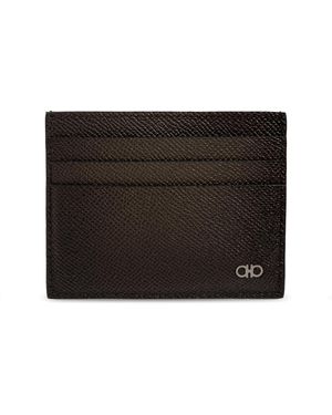 Ferragamo Leather Card Holder - Black