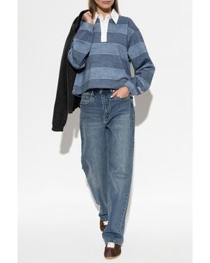 Rag & Bone Striped Pattern Polo Shirt - Blue