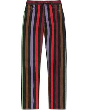 Versace Striped Pattern Jeans - Red