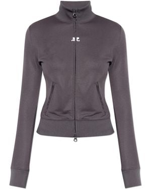 Courreges Sweatshirt With Stand-Up Collar - Purple