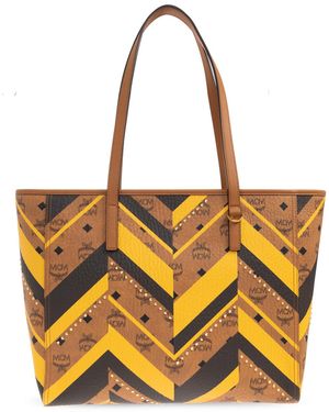 MCM Shopper Bag With Monogram - Orange