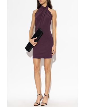 Balmain Backless Mini Dress - Purple