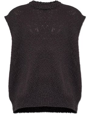 Homme Plissé Issey Miyake Cotton Vest With A Round Neckline - Black