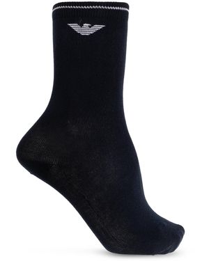 Emporio Armani Three-Pack Of Socks With Logo - Black