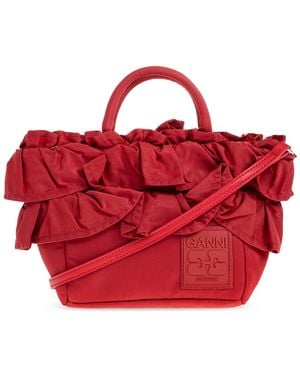 Ganni Handbag With Logo - Red