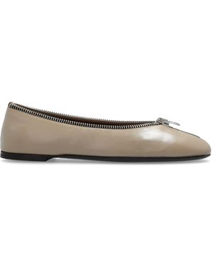 Giuseppe Zanotti Leather Ballet Flats - Natural