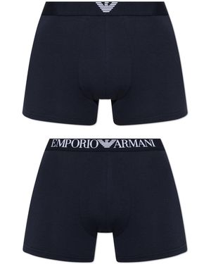 Emporio Armani 2-Pack Of Cotton Boxers - Blue