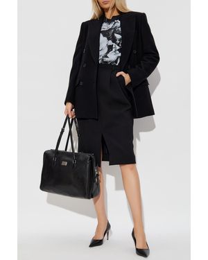 Dolce & Gabbana Dolce & Gabbana Wool Skirt With Front Slit - Black