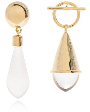 Chloé Brass Earrings - White