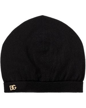 Dolce & Gabbana Cashmere Hat With Appliqué - Black