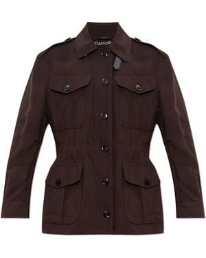 Tom Ford Jacket With Epaulettes - Brown