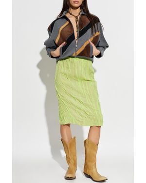 Versace Cardigan With Leather Inserts - Green
