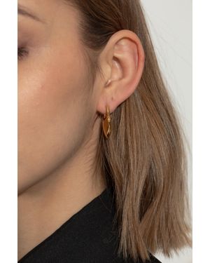 Balenciaga Brass Earrings - Brown