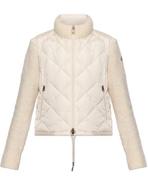 Moncler Quilted Cardigan - Natural