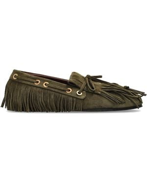 Etro Leather Loafers - Green