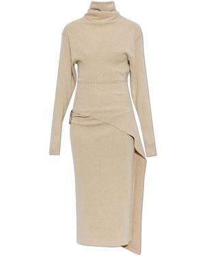 Lanvin Wool Dress With Waist Appliqué - White