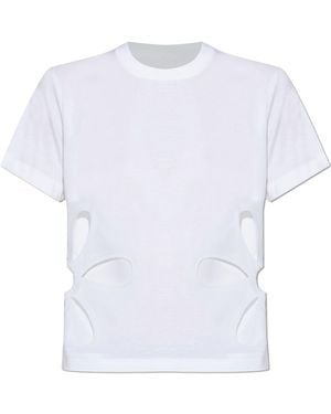 Comme des Garçons Top With Decorative Cut-Outs - White