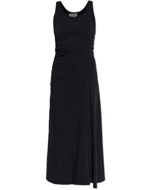 McQueen Dress With Embroidered Logo - Black