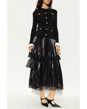 Self-Portrait Two-Piece Dress With Pleated Skirt - Black