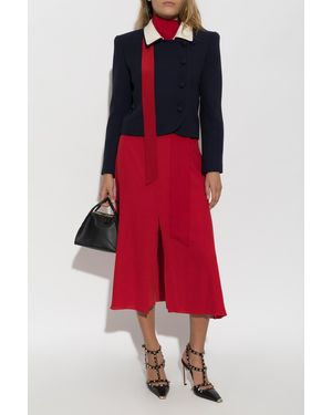Valentino Garavani Wool Blazer With Scarf - Red