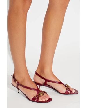 Versace Leather Heeled Sandals - Pink