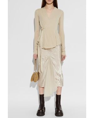 Rick Owens 'Beatle Bogun' Leather Platform Boots - Natural