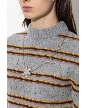 Marni Necklace With Shimmering Crystals - Gray
