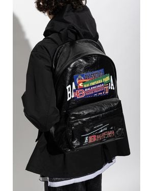 Balenciaga Leather Backpack 'Explorer' - Black