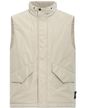 Stone Island Insulated Vest With A Stand-Up Collar - Natural