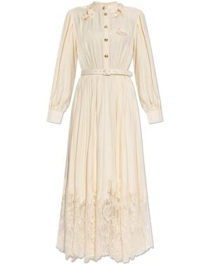 Self-Portrait Jumpsuit With Lace Trim - White
