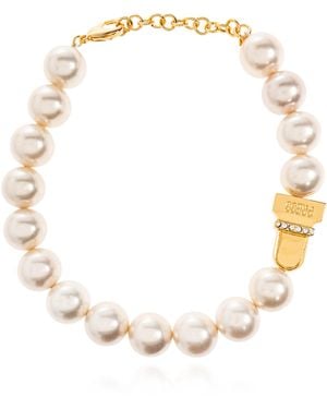 Moschino Logo Necklace - White