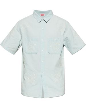 KENZO Denim Shirt With Decorative Embroidery - Blue