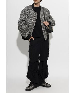Balmain Sweater With Embroidered Logo - Black