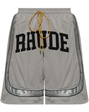 Rhude Shorts With Logo - Grey