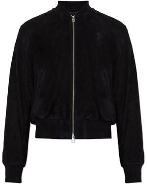 Ami Paris Suede 'Bomber' Jacket - Black