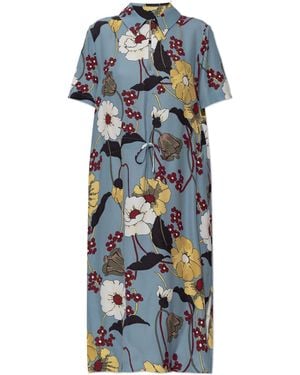 Marni Floral Motif Dress - Blue