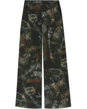 Balenciaga Loose-Fit Printed Trousers - Green