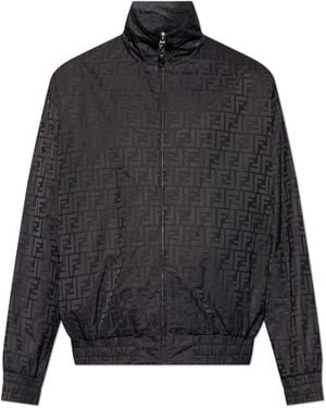 Fendi Jacket With Stand-Up Collar - Black
