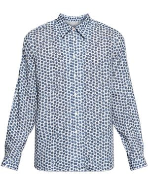 Paul Smith Shirt With Floral Motif - Blue