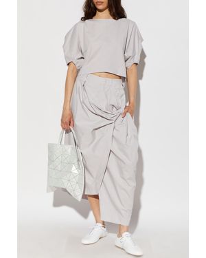 Issey Miyake Asymmetric Skirt With Draping - White