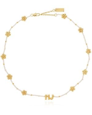 Marc Jacobs Necklace With Floral Motif - White