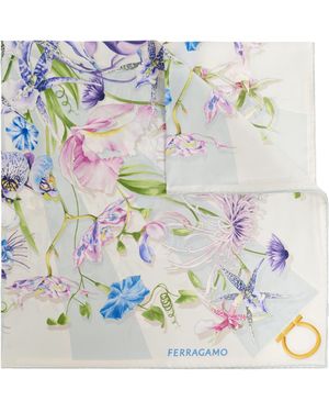 Ferragamo Silk Scarf - White
