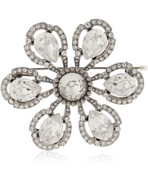 Dolce & Gabbana Brooch With Shimmering Crystals - White